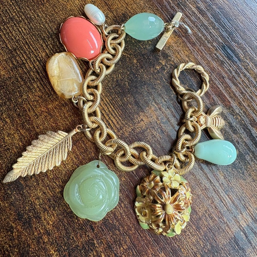 Multicolored Charm Bracelet with Decorative Elements